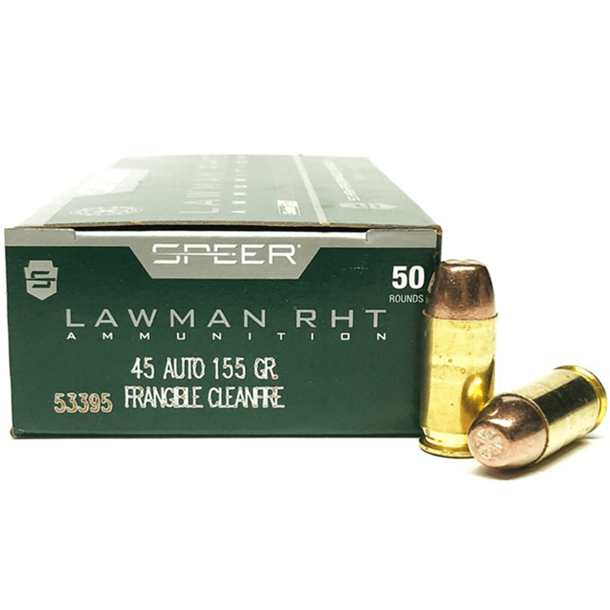 1000 Rounds of .45 ACP Ammo by Speer Lawman RHT - 155gr Frangible
