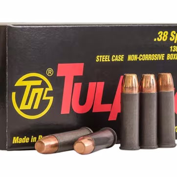 1000 Rounds of .38 Spl Ammo by Tula - 130gr FMJ