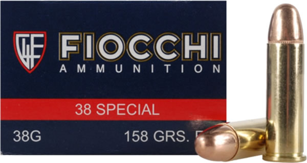 50 Rounds of .38 Spl Ammo by Fiocchi - 158gr FMJ