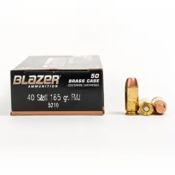 1000 Rounds of .40 S&W Ammo by Blazer Brass - 165gr FMJ