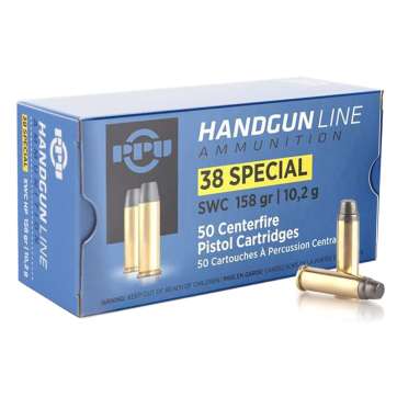 500 Rounds of .38 Special Ammo by Prvi Partizan - 158gr Semi-Wadcutter