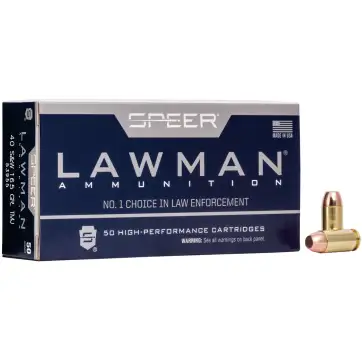 50 Rounds of .40 S&W Ammo by Speer Lawman - 165gr TMJ