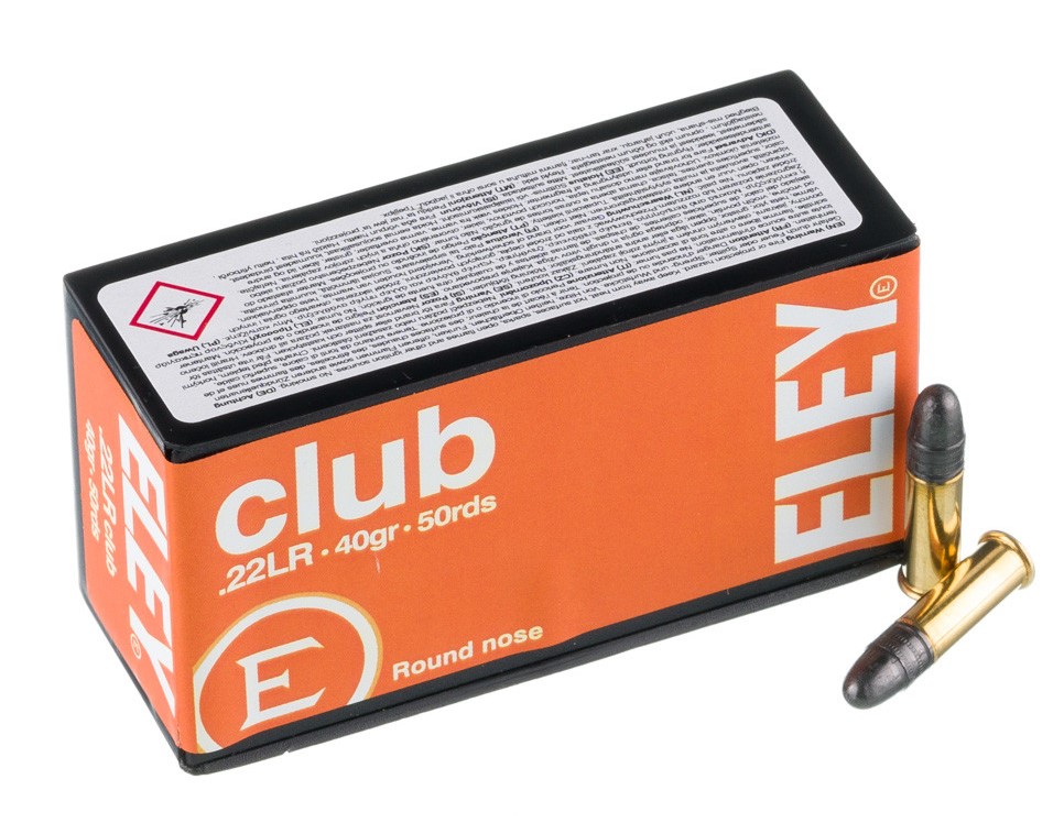 50 Rounds of .22 LR Ammo by Eley Club - 40gr LRN