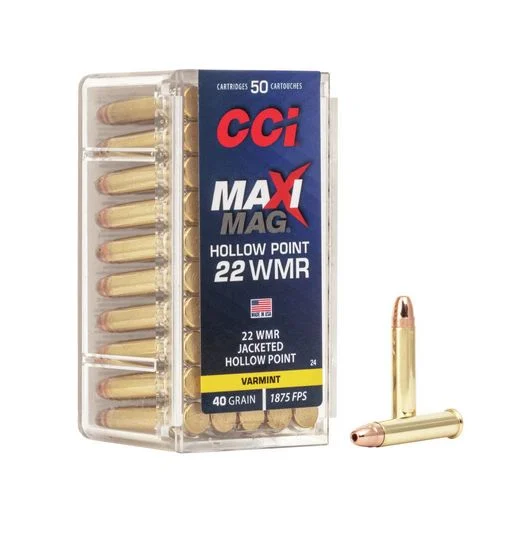 50 Rounds of .22 WMR Ammo by CCI - 40gr TMJ