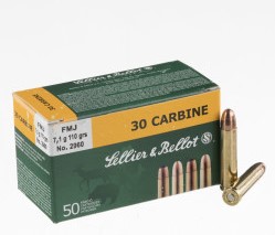 50 Rounds of .30 Carbine Ammo by Sellier & Bellot - 110gr FMJ